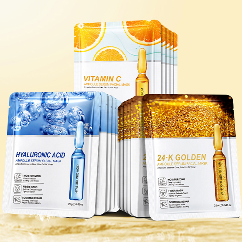 hyaluronic acid and vitamin c moisturizing sheet mask travel size oily & combination skin brightens stains for face care